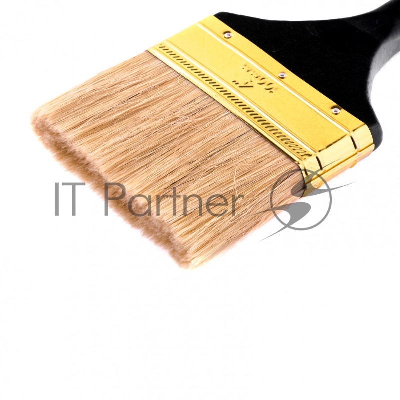 Кисть плоская Профи 4, натуральная щетина, деревянная ручка// MTX