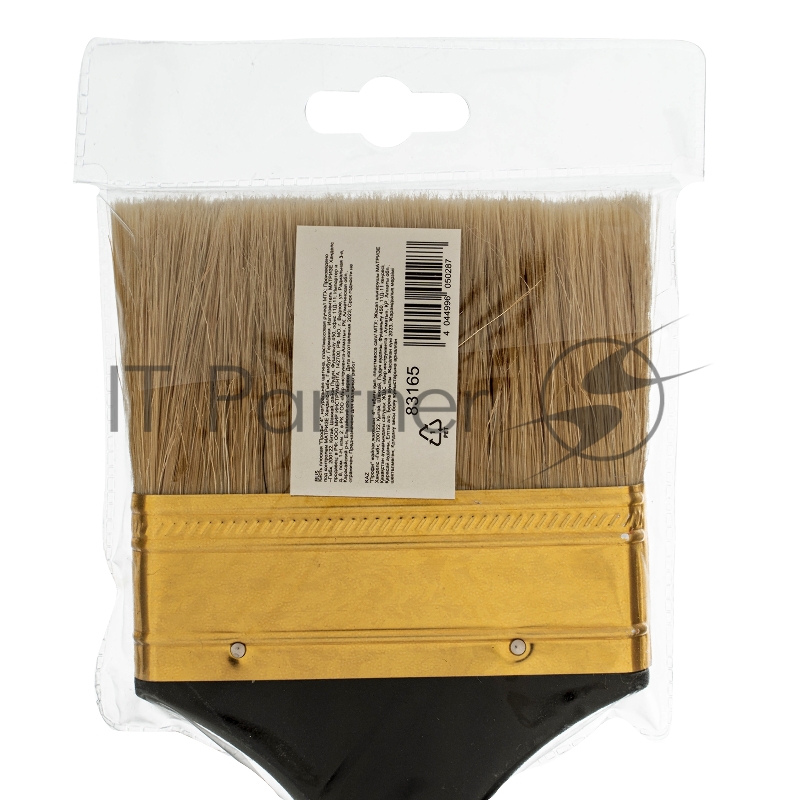 Кисть плоская Профи 4, натуральная щетина, пластмассовая ручка// MTX