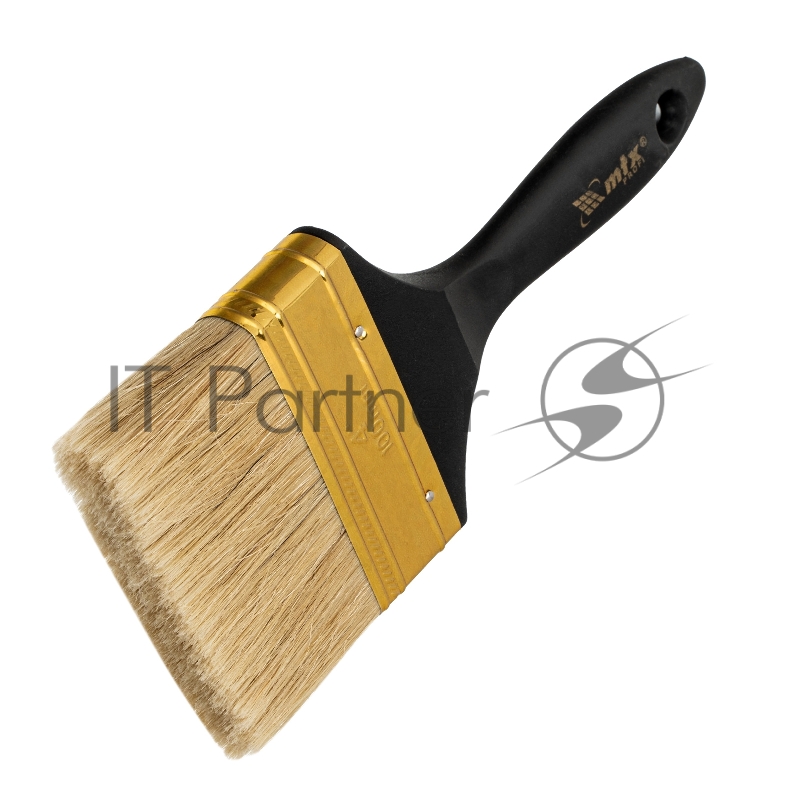 Кисть плоская Профи 4, натуральная щетина, пластмассовая ручка// MTX