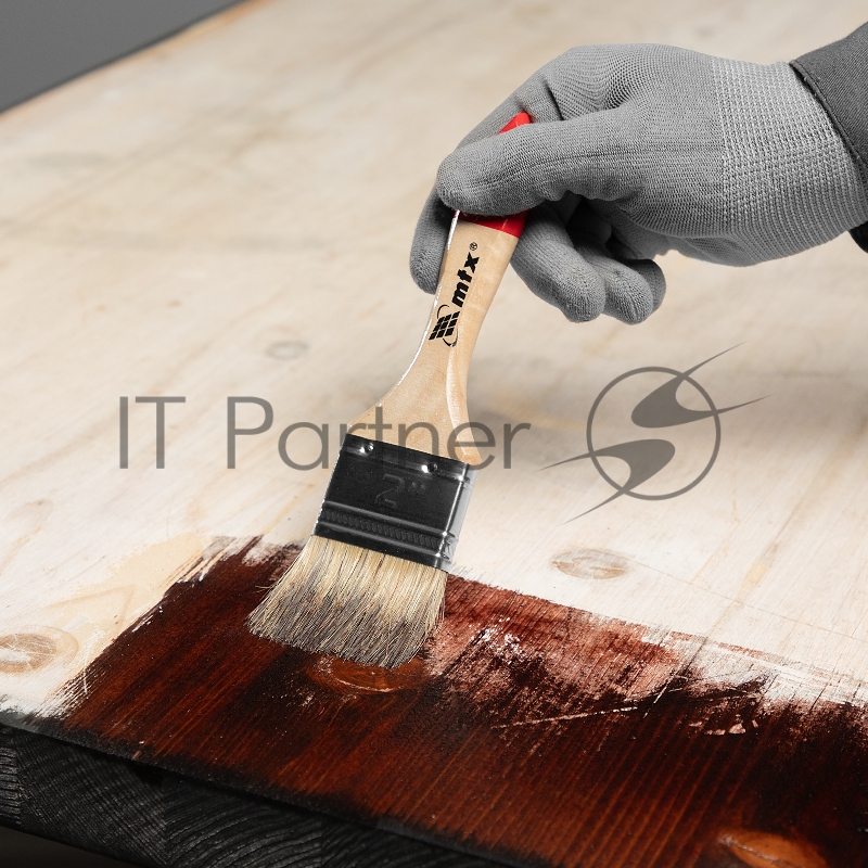 Кисть плоская Стандарт 2 (50 мм), натуральная щетина, деревянная ручка// MTX