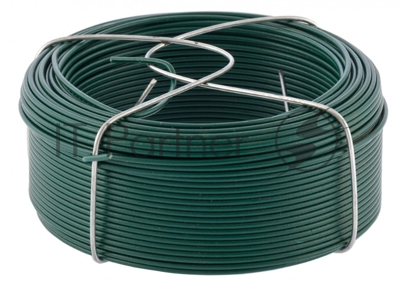 Проволока с ПВХ покрытием, зеленая 1,5 мм, длина 50 м// Сибртех