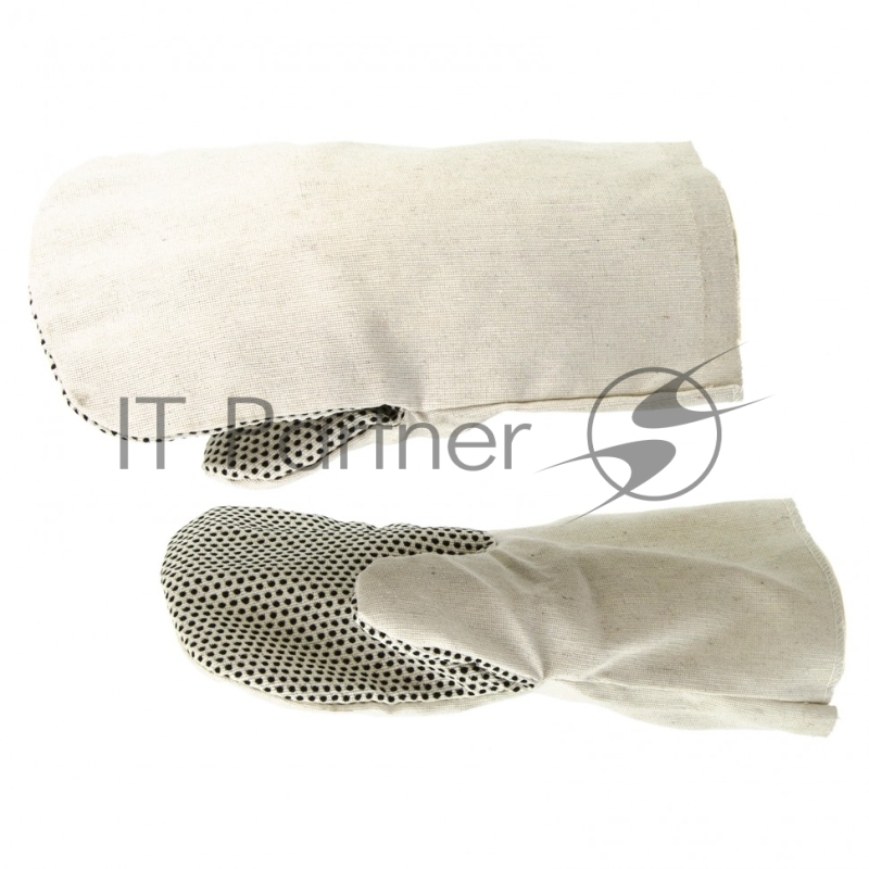 Рукавицы специальные х/б с наладонником из двунитки с ПВХ точкой, 1 размер, Россия// Сибртех