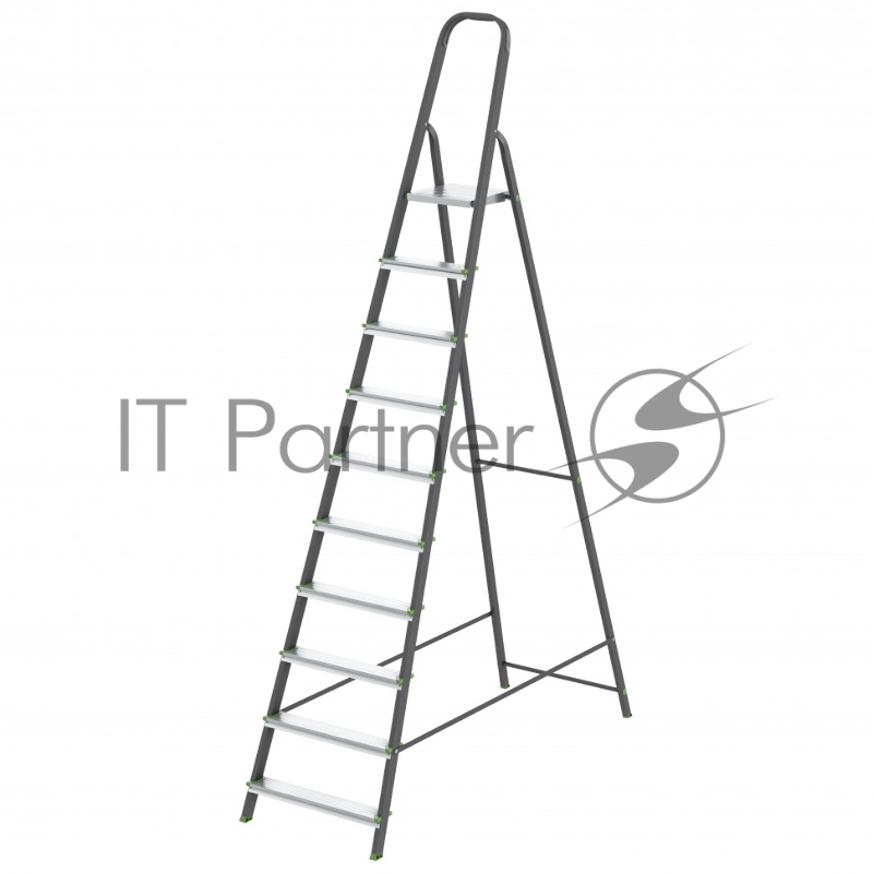 Стремянка, 10 ступеней, стальной профиль, алюминиевые ступени, Россия // Сибртех