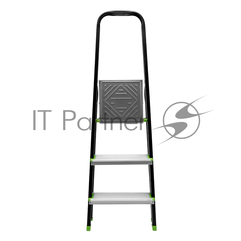 Стремянка, 3 ступени, стальной профиль, алюминиевые ступени, Россия // Сибртех