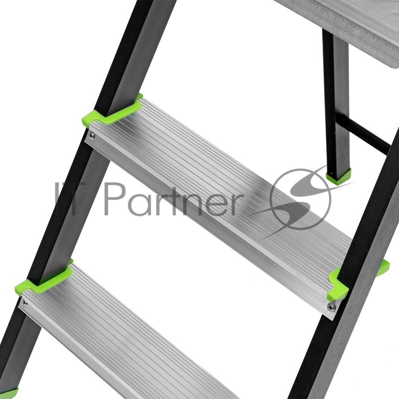 Стремянка, 3 ступени, стальной профиль, алюминиевые ступени, Россия // Сибртех