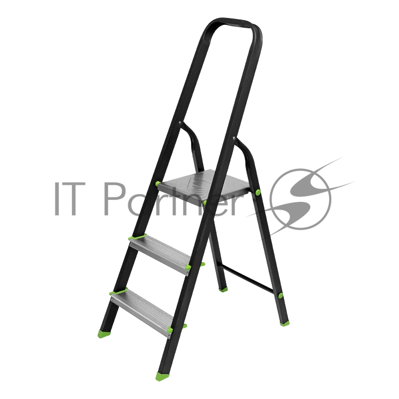 Стремянка, 3 ступени, стальной профиль, алюминиевые ступени, Россия // Сибртех