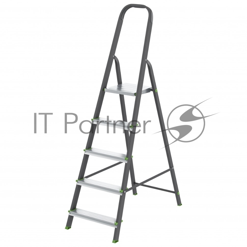 Стремянка, 5 ступеней, стальной профиль, алюминиевые ступени, Россия // Сибртех