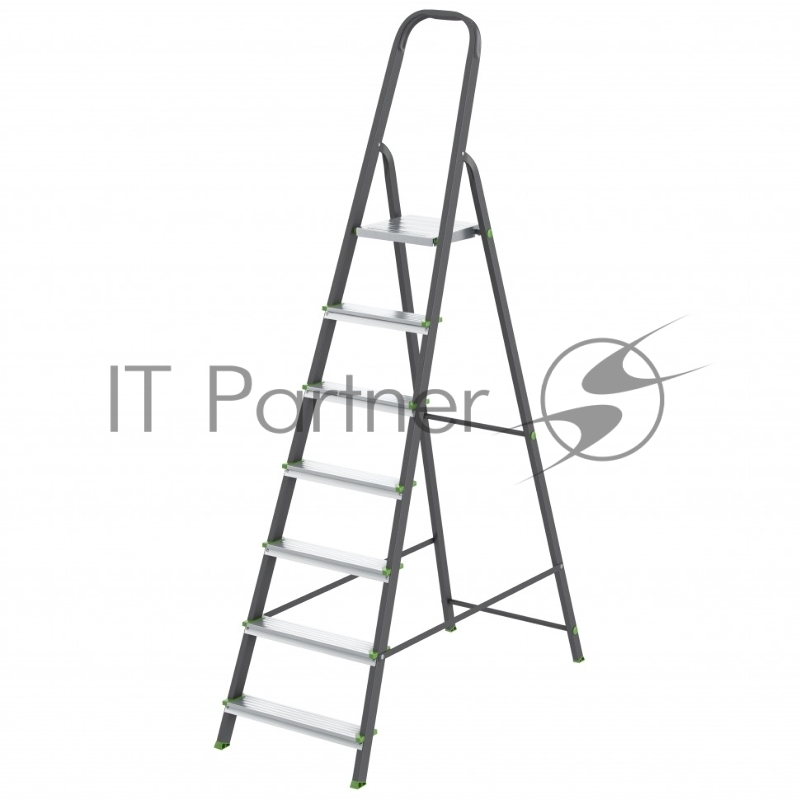 Стремянка, 7 ступеней, стальной профиль, алюминиевые ступени, Россия // Сибртех