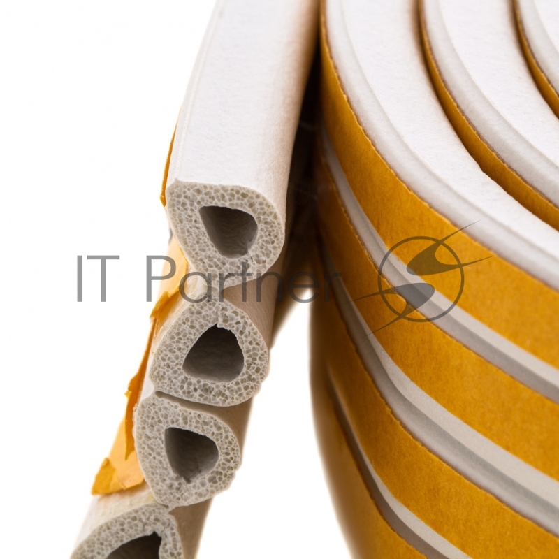 Уплотнитель резиновый, 12 м, профиль D, белый// Сибртех