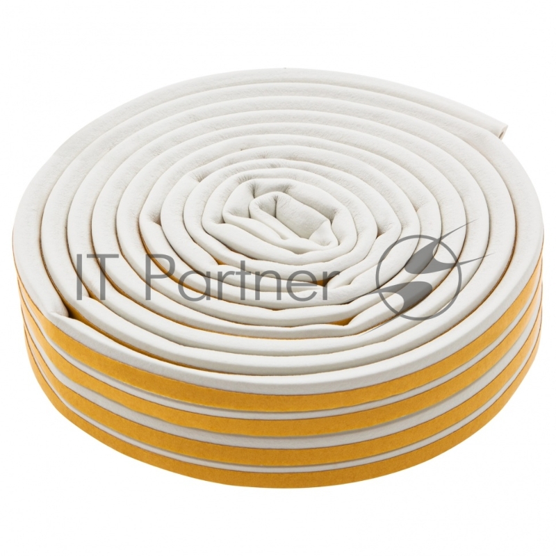 Уплотнитель резиновый, 12 м, профиль D, белый// Сибртех