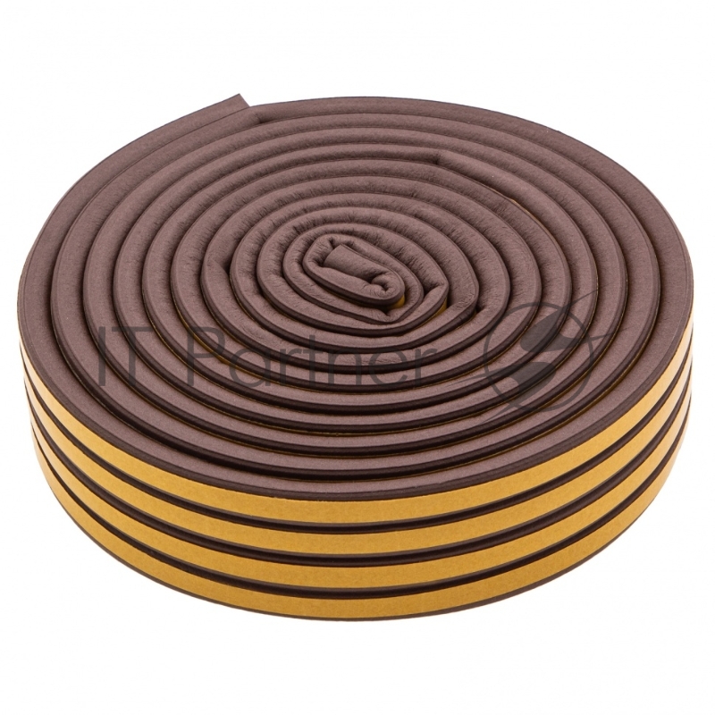 Уплотнитель резиновый, 12 м, профиль D, коричневый// Сибртех