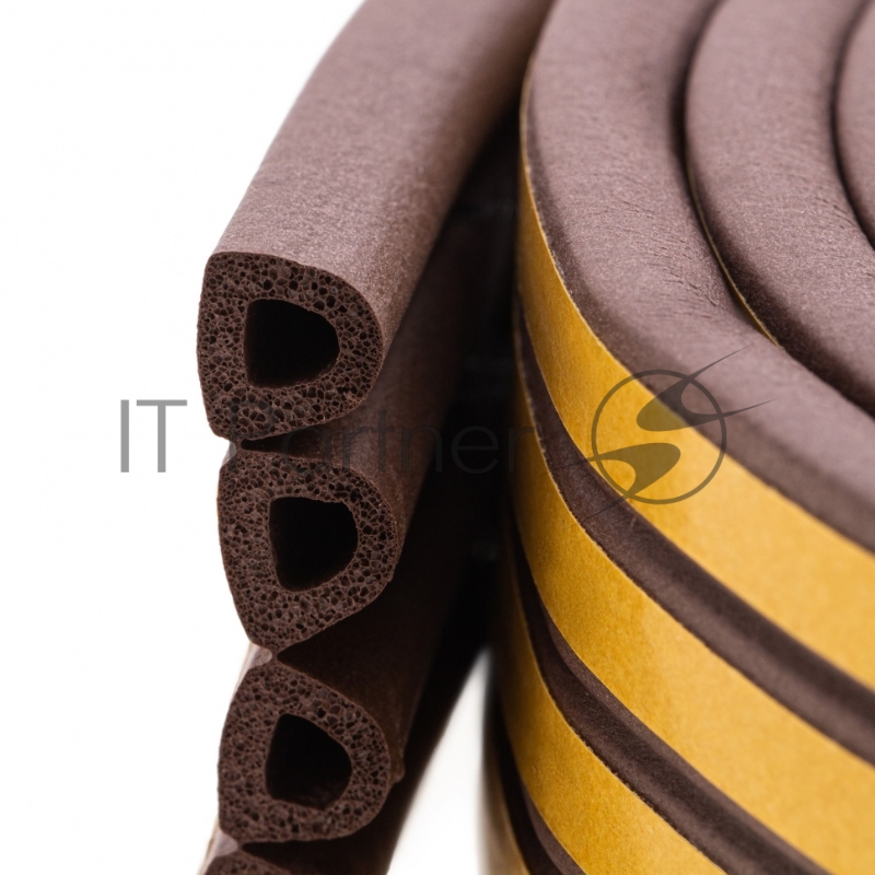 Уплотнитель резиновый, 12 м, профиль D, коричневый// Сибртех