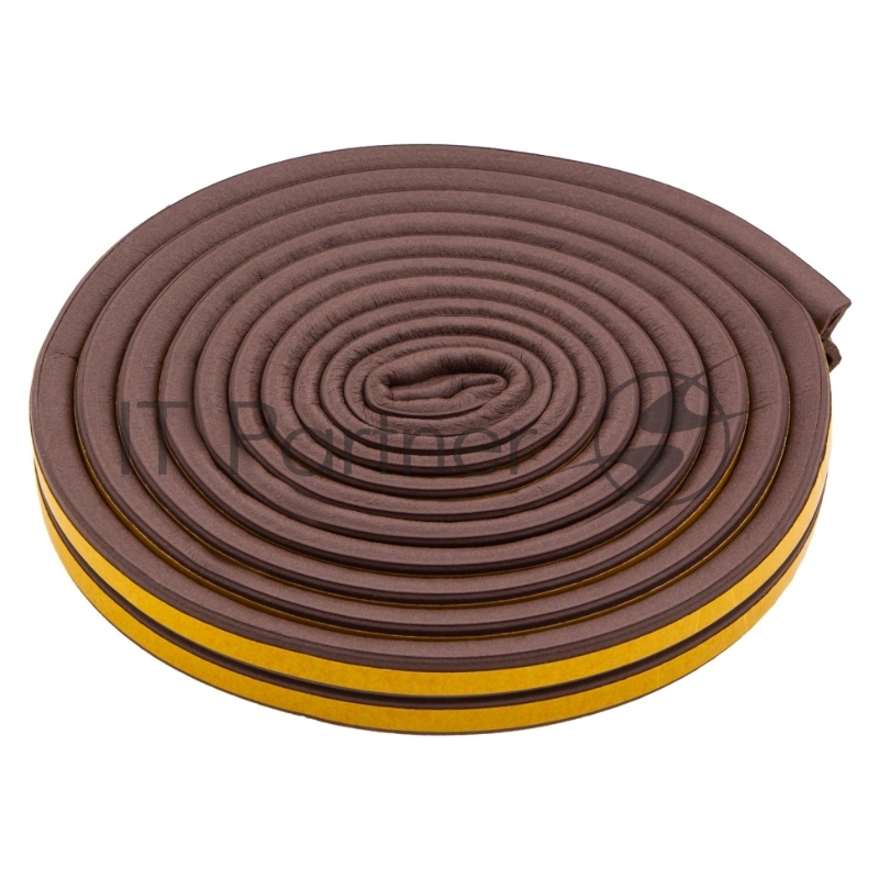 Уплотнитель резиновый, 6 м, профиль D, коричневый// Сибртех