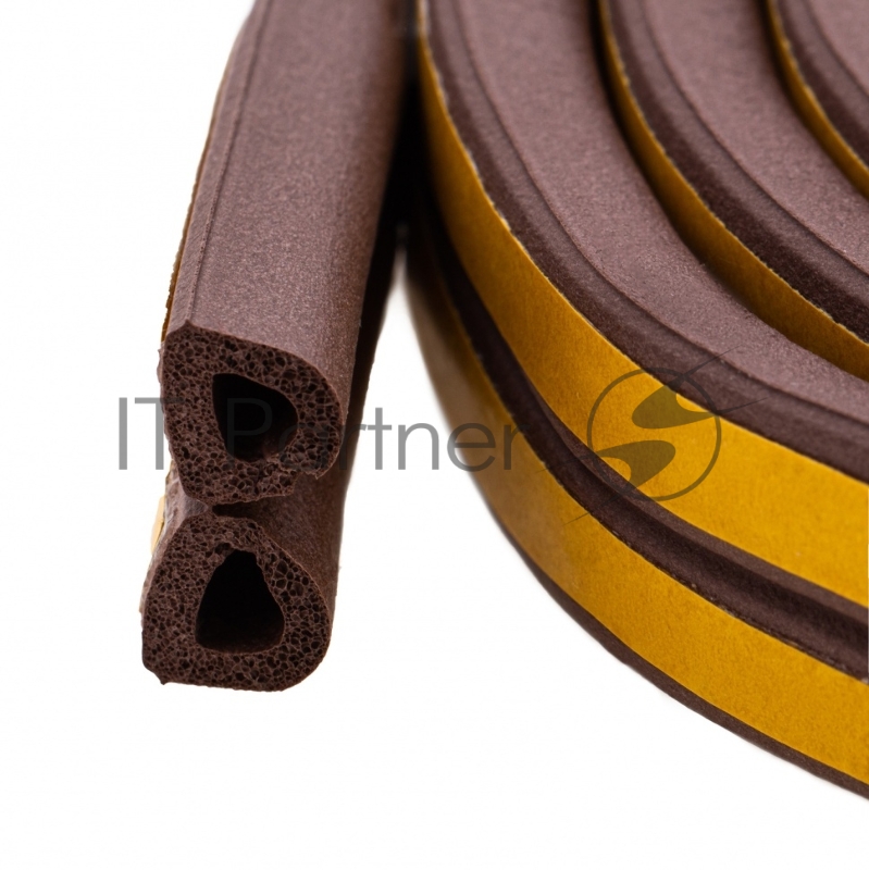 Уплотнитель резиновый, 6 м, профиль D, коричневый// Сибртех