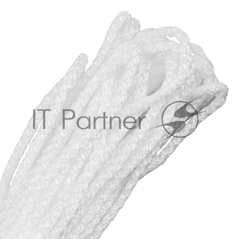 Шнур вязаный полипропиленовый с серд. белый, 4 мм, L20 м, Россия// Сибртех