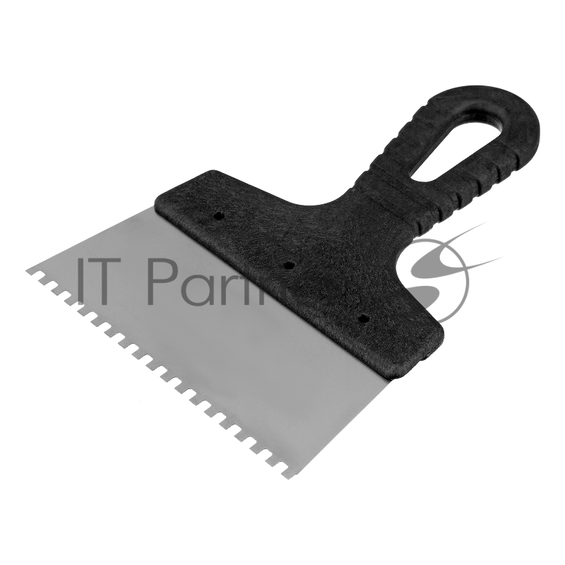 Шпатель из нержавеющей стали, 150 мм, зуб 4х4 мм, пластмассовая ручка// Сибртех