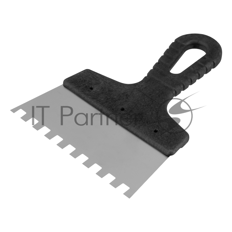 Шпатель из нержавеющей стали, 150 мм, зуб 8х8 мм, пластмассовая ручка// Сибртех