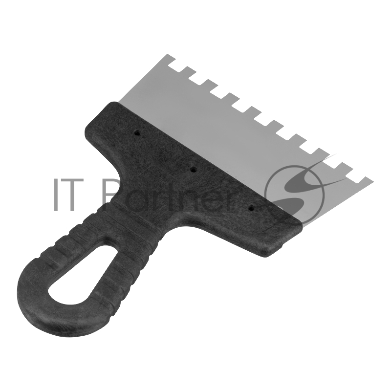 Шпатель из нержавеющей стали, 150 мм, зуб 8х8 мм, пластмассовая ручка// Сибртех