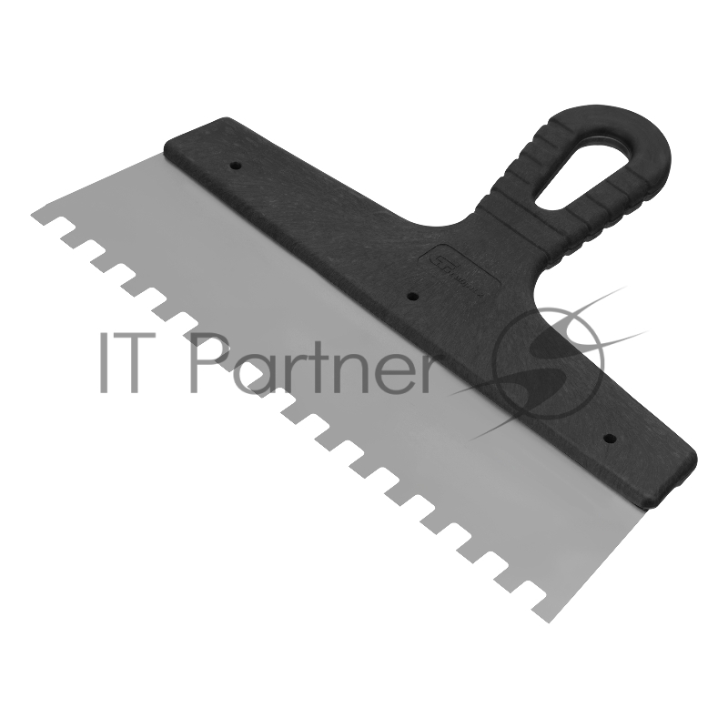 Шпатель из нержавеющей стали, 250 мм, зуб 8х8 мм, пластмассовая ручка// Сибртех