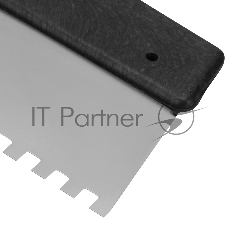 Шпатель из нержавеющей стали, 300 мм, зуб 6х6 мм, пластмассовая ручка// Сибртех