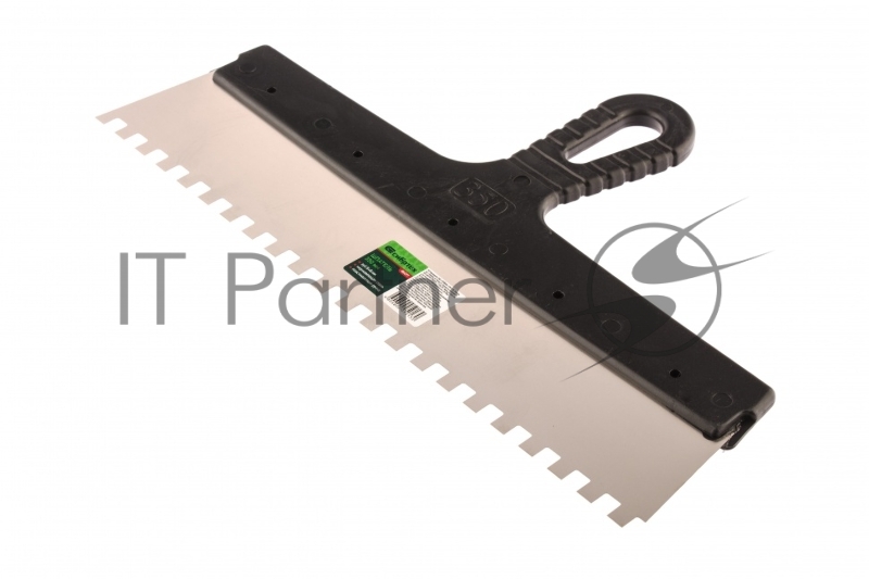 Шпатель из нержавеющей стали, 350 мм, зуб 8х8 мм, пластмассовая ручка// Сибртех