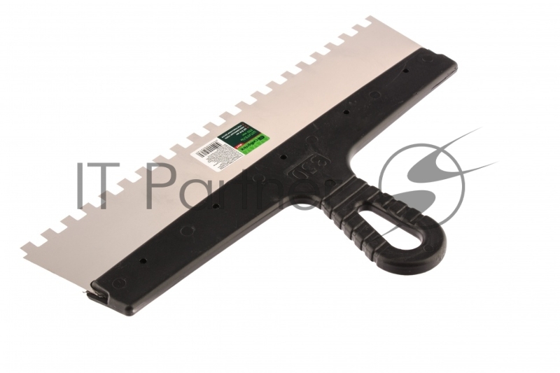 Шпатель из нержавеющей стали, 350 мм, зуб 8х8 мм, пластмассовая ручка// Сибртех