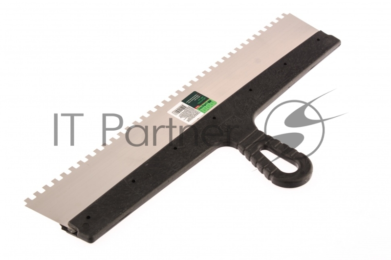 Шпатель из нержавеющей стали, 450 мм, зуб 6х6 мм, пластмассовая ручка// Сибртех