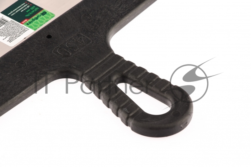 Шпатель из нержавеющей стали, 450 мм, зуб 6х6 мм, пластмассовая ручка// Сибртех