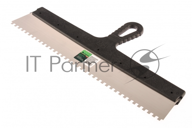 Шпатель из нержавеющей стали, 450 мм, зуб 6х6 мм, пластмассовая ручка// Сибртех