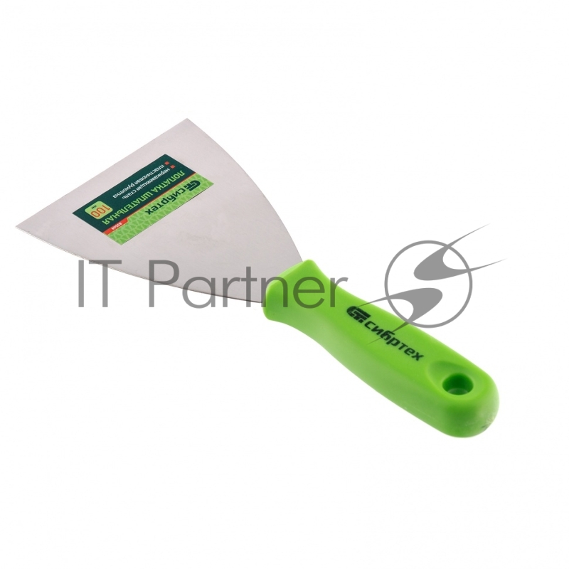 Шпательная лопатка из нержавеющей стали, 100 мм, пластмассовая ручка// Сибртех