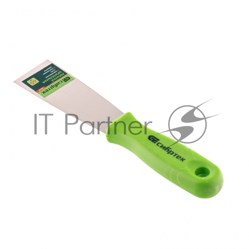 Шпательная лопатка из нержавеющей стали, 40 мм, пластмассовая ручка// Сибртех