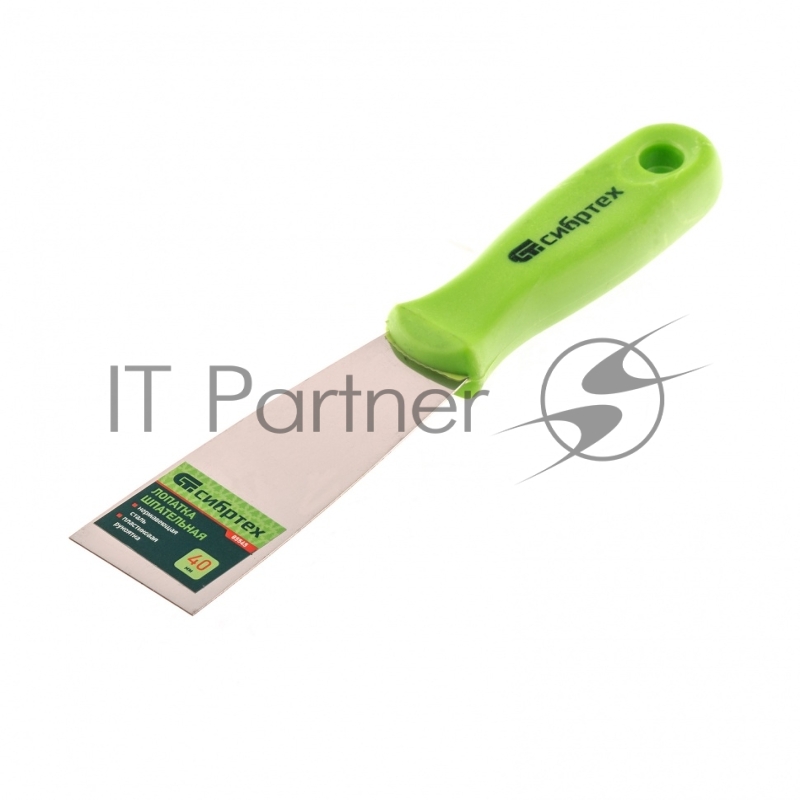 Шпательная лопатка из нержавеющей стали, 40 мм, пластмассовая ручка// Сибртех