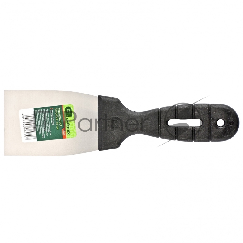 Шпательная лопатка из нержавеющей стали, 60 мм, пластмассовая ручка// Сибртех