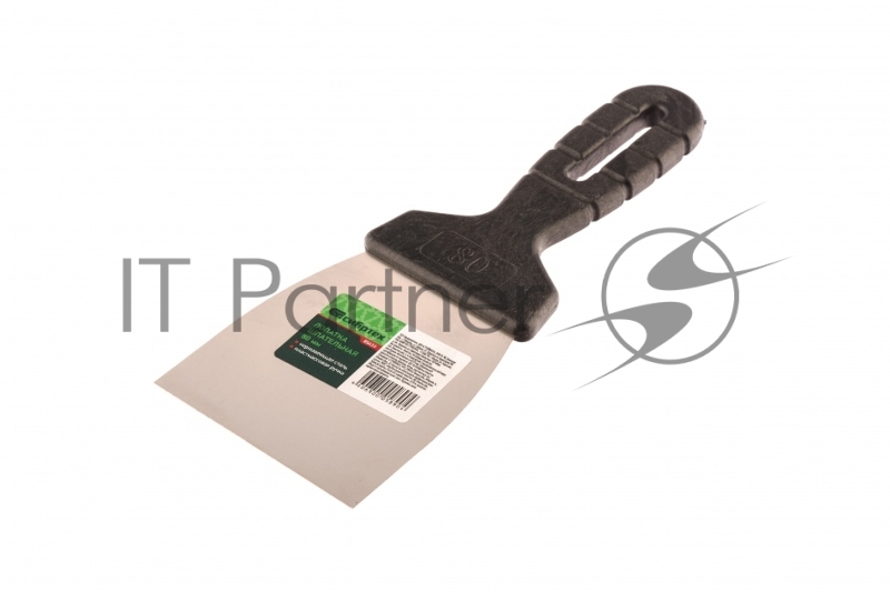 Шпательная лопатка из нержавеющей стали, 80 мм, пластмассовая ручка// Сибртех