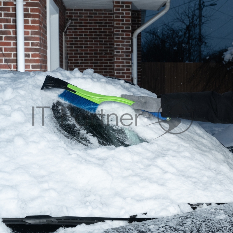 Щетка-сметка для снега со съемным скребком, мягкая рукоятка, 540 мм// Сибртех