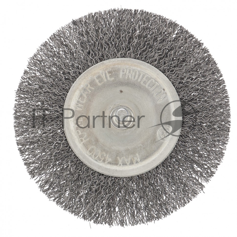 Щетка для дрели 100 мм, плоская со шпилькой, витая проволока 0,3 мм// Сибртех