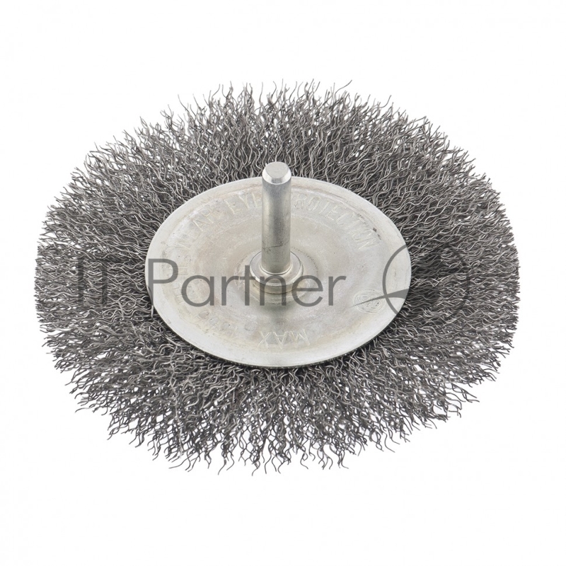 Щетка для дрели 100 мм, плоская со шпилькой, витая проволока 0,3 мм// Сибртех