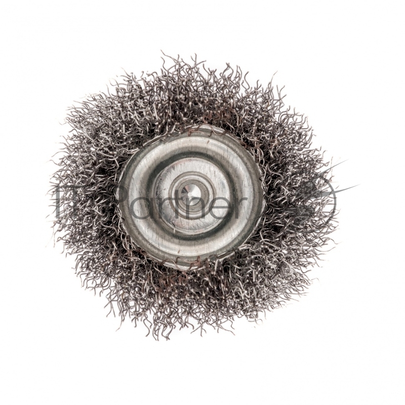 Щетка для дрели, 50 мм, чашка со шпилькой 6 мм, витая проволока, 0,3мм// Сибртех