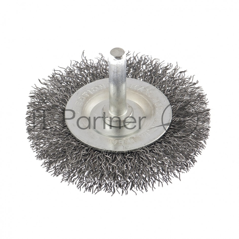 Щетка для дрели, 60 мм, плоская со шпилькой, витая проволока 0,3мм// Сибртех