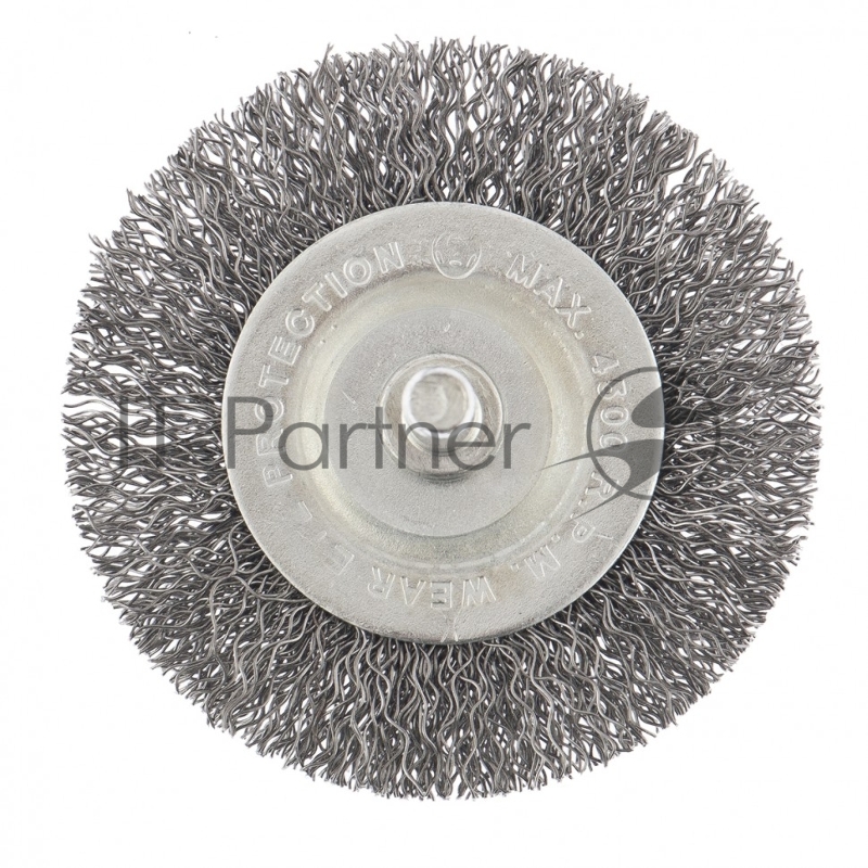 Щетка для дрели, 60 мм, плоская со шпилькой, витая проволока 0,3мм// Сибртех