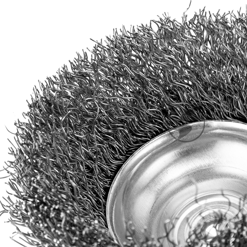 Щетка для дрели, 65 мм, чашка со шпилькой, витая проволока 0,3 мм// Сибртех