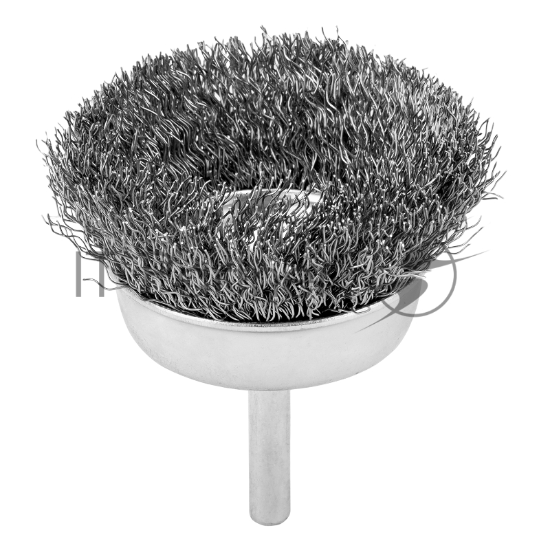 Щетка для дрели, 65 мм, чашка со шпилькой, витая проволока 0,3 мм// Сибртех