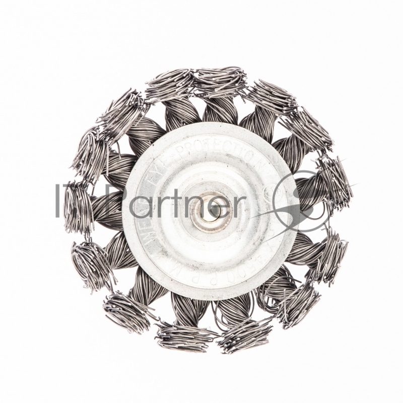 Щетка для дрели, 75 мм, плоская со шпилькой 6мм, крученая металлическая проволока 0,5 мм// Сибртех