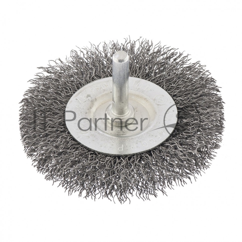 Щетка для дрели, 75 мм, плоская со шпилькой, витая проволока 0,3 мм// Сибртех