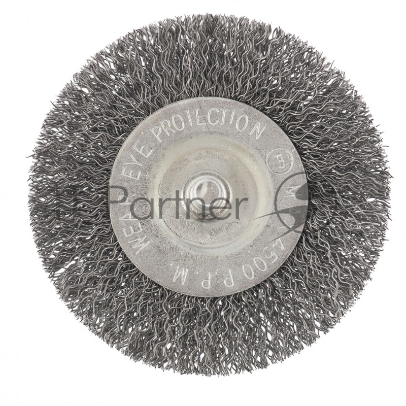 Щетка для дрели, 75 мм, плоская со шпилькой, витая проволока 0,3 мм// Сибртех