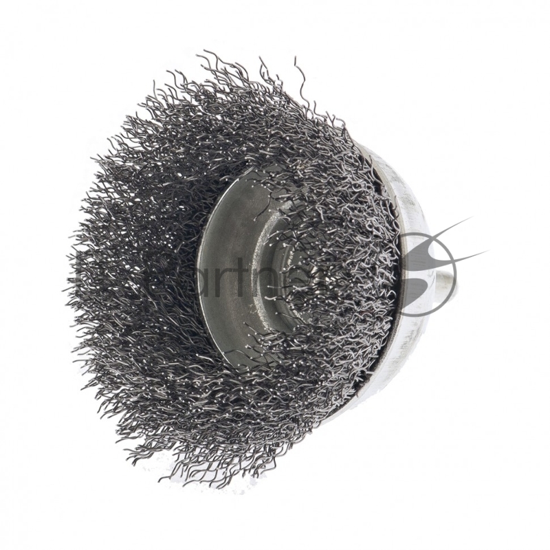 Щетка для дрели, 75 мм, чашка со шпилькой, витая проволока 0,3 мм// Сибртех