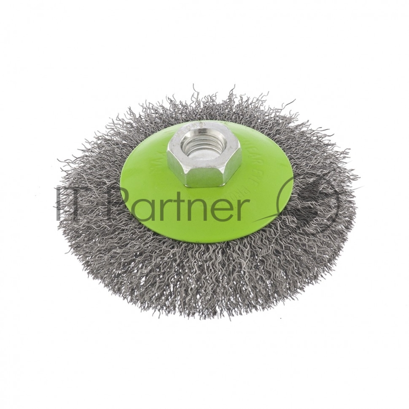 Щетка для УШМ, 100 мм, М14, тарелка, витая проволока 0,3 мм// Сибртех