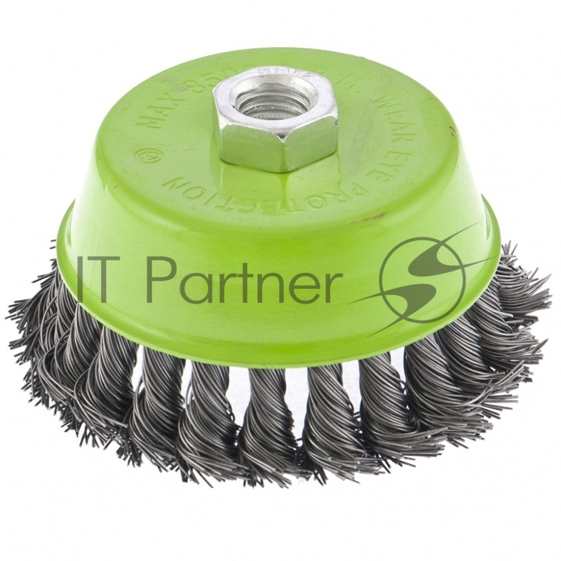 Щетка для УШМ, 100 мм, М14, Чашка, крученая проволока 0,5 мм// Сибртех