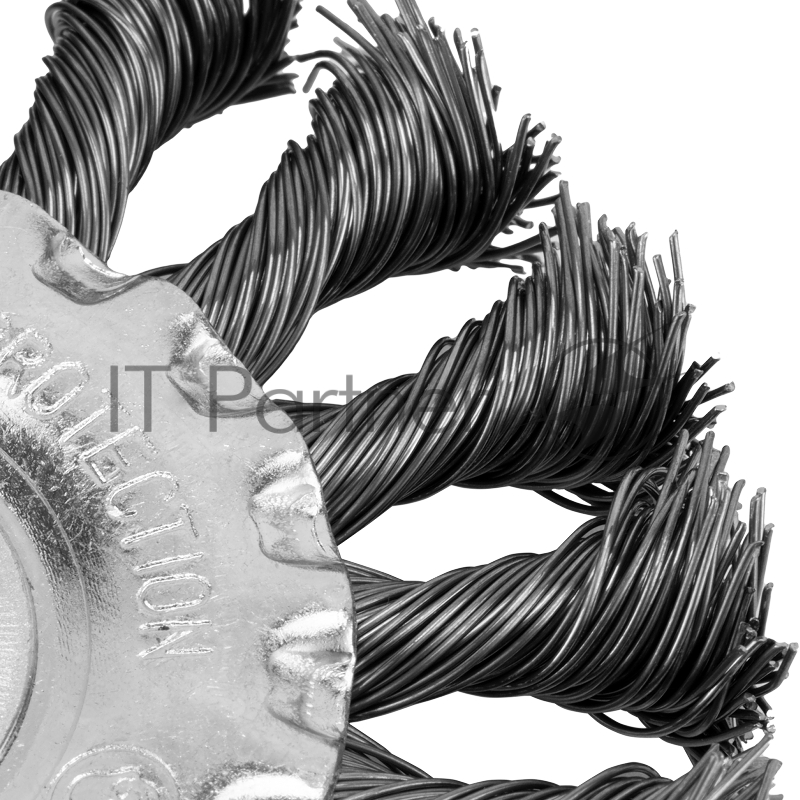 Щетка для УШМ, 100 мм, посадка 22,2 мм, Плоская, крученая проволока 0,5 мм// Сибртех