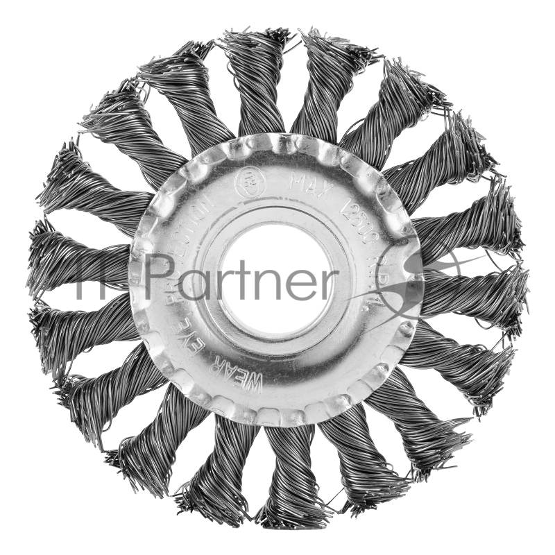 Щетка для УШМ, 100 мм, посадка 22,2 мм, Плоская, крученая проволока 0,5 мм// Сибртех